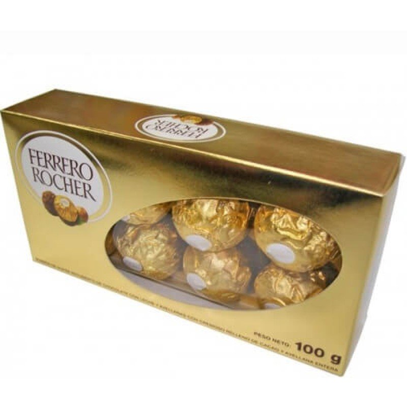 CAIXA CHOCOLATE FERRERO ROCHER COM 8 BOMBONS