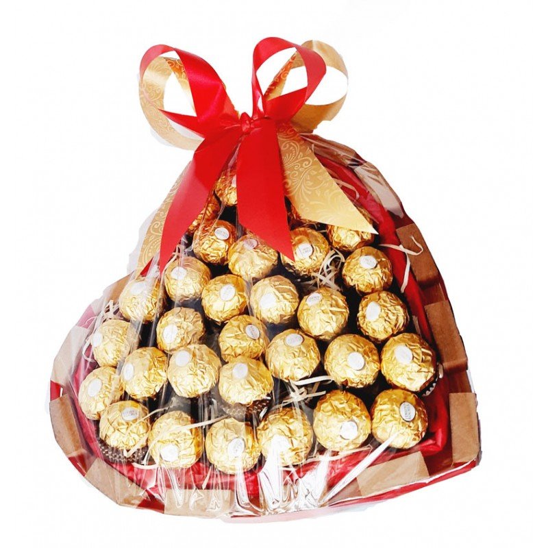 Coração com 32 Bombons Ferrero Rocher